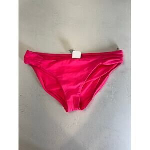 Becca by Rebecca Virtue‎ Bikini Bottoms M Hot Pink Side Shirred Full Coverage